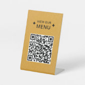 Signe De Table Menus de code QR moderne pour les restaurants Gold (Recto)