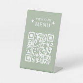 Signe De Table Menus QR Code moderne pour les restaurants Noir (Recto)