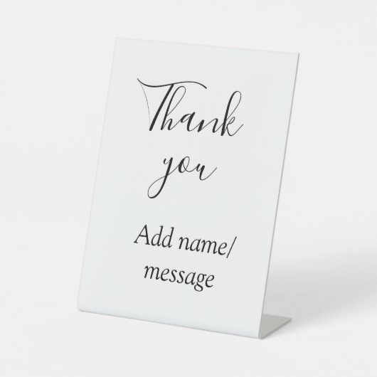 Signe De Table Merci ajoutez un nom message simple calligraphie é (Recto)