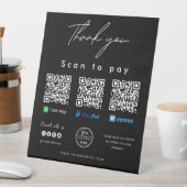 Signe De Table Merci Analyser pour payer Logo QR Code Payer ici N (In SItu)