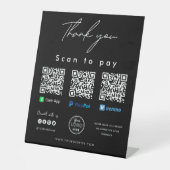 Signe De Table Merci Analyser pour payer Logo QR Code Payer ici N (Recto)