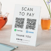 Signe De Table Merci Cash App Venmo Scan pour payer le code QR bl (In SItu)