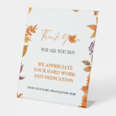 Signe De Table Merci d'automne Thanksgiving Appréciation fête Sig (Recto)