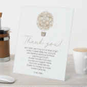 Signe De Table Merci de Baby shower Beige Hot Air (In SItu)