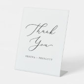 Signe De Table Merci de Mariage de calligraphie noir délicat (Recto)