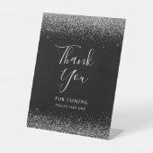 Signe De Table Merci de Mariage de Parties scintillant d'argent n (Recto)