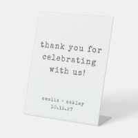 Merci de mariage personnalisé blanc Retro Typewrit