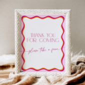 Signe De Table Merci frontalier rose et orange ondulé pour venir