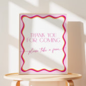 Signe De Table Merci frontalier rose et orange ondulé pour venir