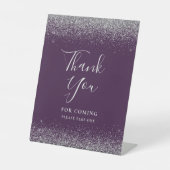 Signe De Table Merci Mariage Parties scintillant en argent violet (Recto)