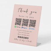 Signe De Table Merci Paypal Cash App Venmo Blush rose (Recto)