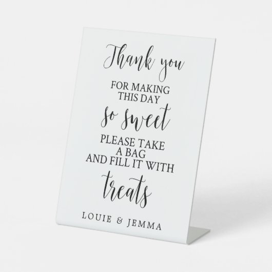 Signe De Table Merci pour rendre ce jour si doux Mariage (Recto)