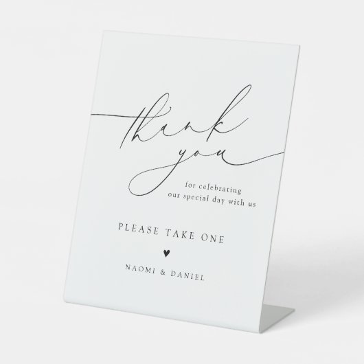 Signe De Table Merci script mariage faveurs s'il vous plaît prend (Recto)