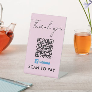 Signe De Table Merci Venmo Paiement QR Code numérisation pour pay