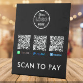 Signe De Table Merci Venmo Paypal CashApp numérisation pour payer