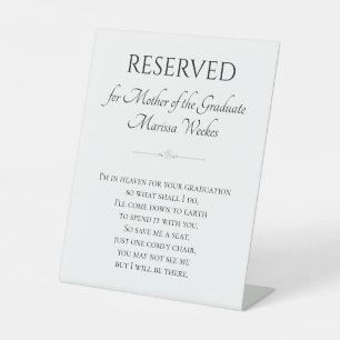 Signe De Table Mère de la chaire du Mémorial des diplômés