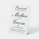Signe De Table Mère de la chambre Réservé Siège Mariage commémora (Recto)