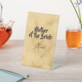 Signe De Table Mère de la mariée - texte modifiable sur or (In SItu)