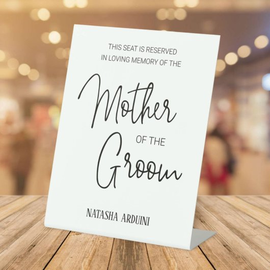 Signe De Table Mère de la salle Mémorial Chaire Mariage réservé