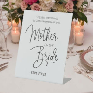 Signe De Table Mère de mariée Chaire de commémoration Mariage rés