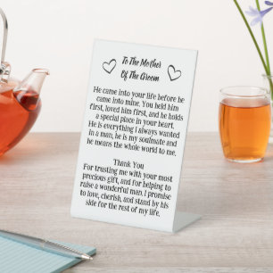 Signe De Table Mère Du Groom Plaque Mariage Keepsaké Cadeau