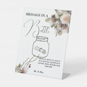 Signe De Table Message de mariage d'hiver dans une enseigne de li