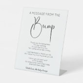 Signe De Table Message De Script Moderne Du Baby shower Bump (Recto)
