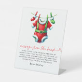 Signe De Table Message Du Baby shower De Noël Père Noël De La Sau (Recto)