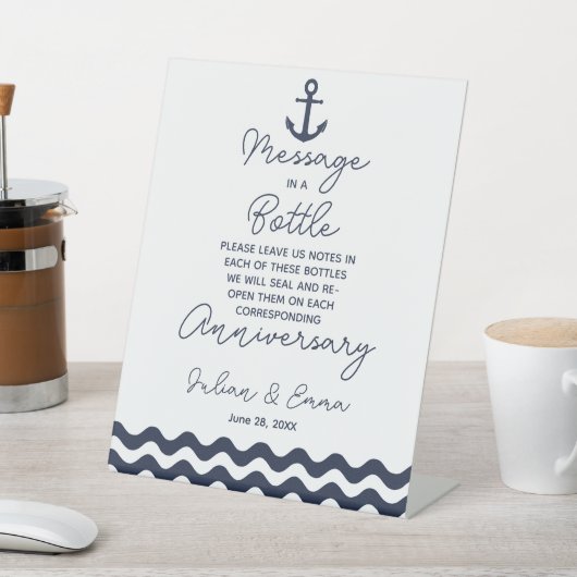 Signe De Table message mariage marine et blanc dans une impressio (In SItu)