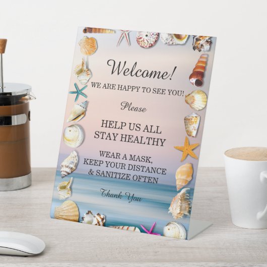 Signe De Table Mesures De Sécurité De La Plage De Sable Tropicale (In SItu)