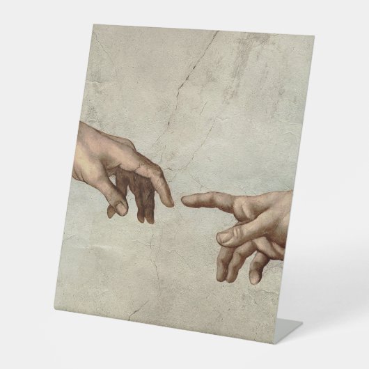 Signe De Table Michaelangelo mains création adam dieu (Recto)