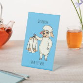 Signe De Table Mignonne brebis avec blouson (In SItu)