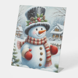 Signe De Table Mignonne, Vintage/Whimsical bonhomme de neige de N