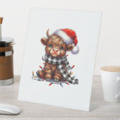 Signe De Table Mignons feux de Noël Vache Highland Funny Noël (In SItu)