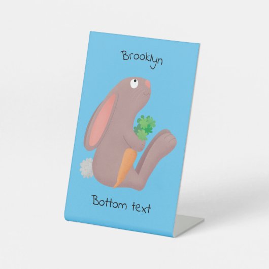 Signe De Table Mignons lapin lapin lapin assis avec dessin de car (Recto)