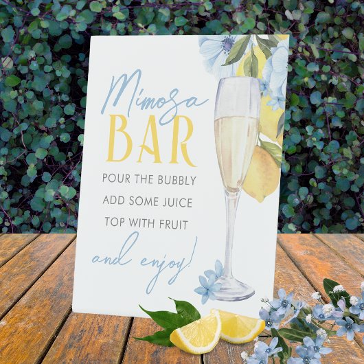 Signe De Table Mimosa Bar Aquarelle Lemon Standing