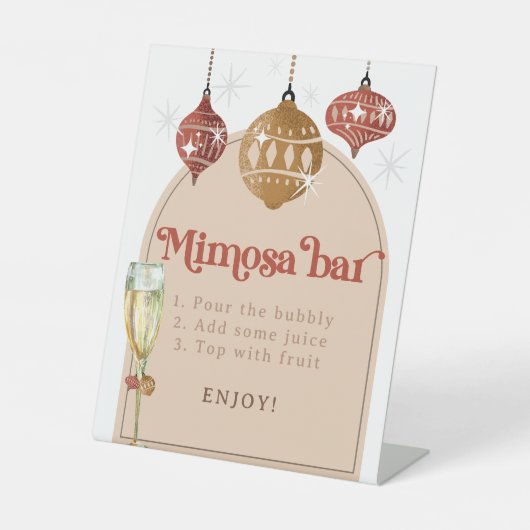 Signe De Table Mimosa Bar Bubbly Retro Bauble Noël Bride (Recto)