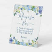 Signe De Table Mimosa Bar Elegant Blue Hydrangea Floral (Recto)