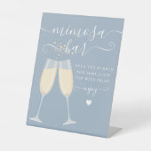 Signe De Table Mimosa Bar Fête des mariées Mariage Dusty Blue (Recto)