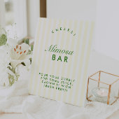 Signe De Table Mimosa Bar Retro Bachelorte verte et jaune