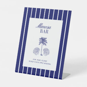 Signe De Table Mimosa Bar Vintage Navy Beach Enterrement de Célib
