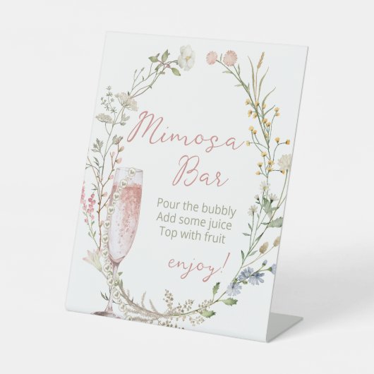 Signe De Table Mimosa Wildflower Fête de Mariage (Recto)