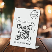 Signe De Table Mini Scan Me Menu Business Logo Code QR