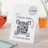 Signe De Table Mini Scan Me Menu Business Logo Code QR (In SItu)