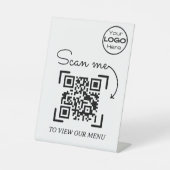Signe De Table Mini Scan Me Menu Business Logo Code QR (Recto)