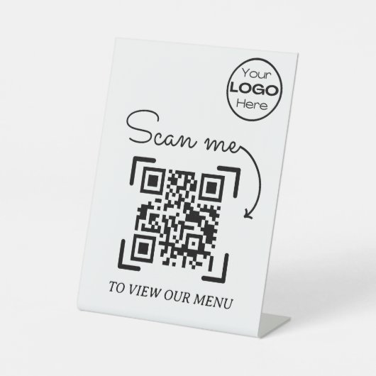 Signe De Table Mini Scan Me Menu Business Logo Code QR (Recto)