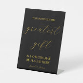 Signe De Table Mini-Script Black Gold Cartes Cadeaux Mariage (Recto)
