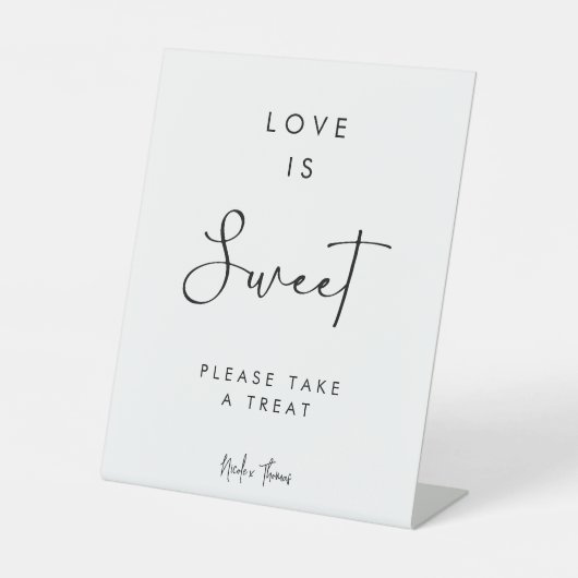 Signe De Table Mini Signature Script L'amour est doux Faveur (Recto)