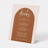 Signe De Table Mini-Terracotta Arch Mariage Boissons Bar Menu (Recto)