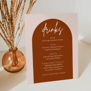 Signe De Table Mini-Terracotta Arch Mariage Boissons Bar Menu